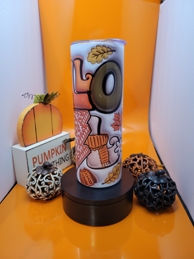 Hello Fall theme tumbler W/straw-20oz