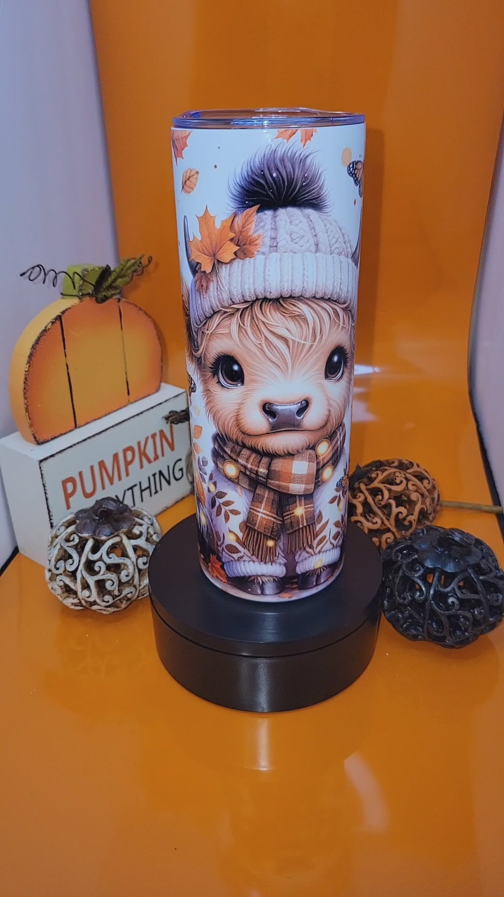 Fall baby cow tumbler-20oz