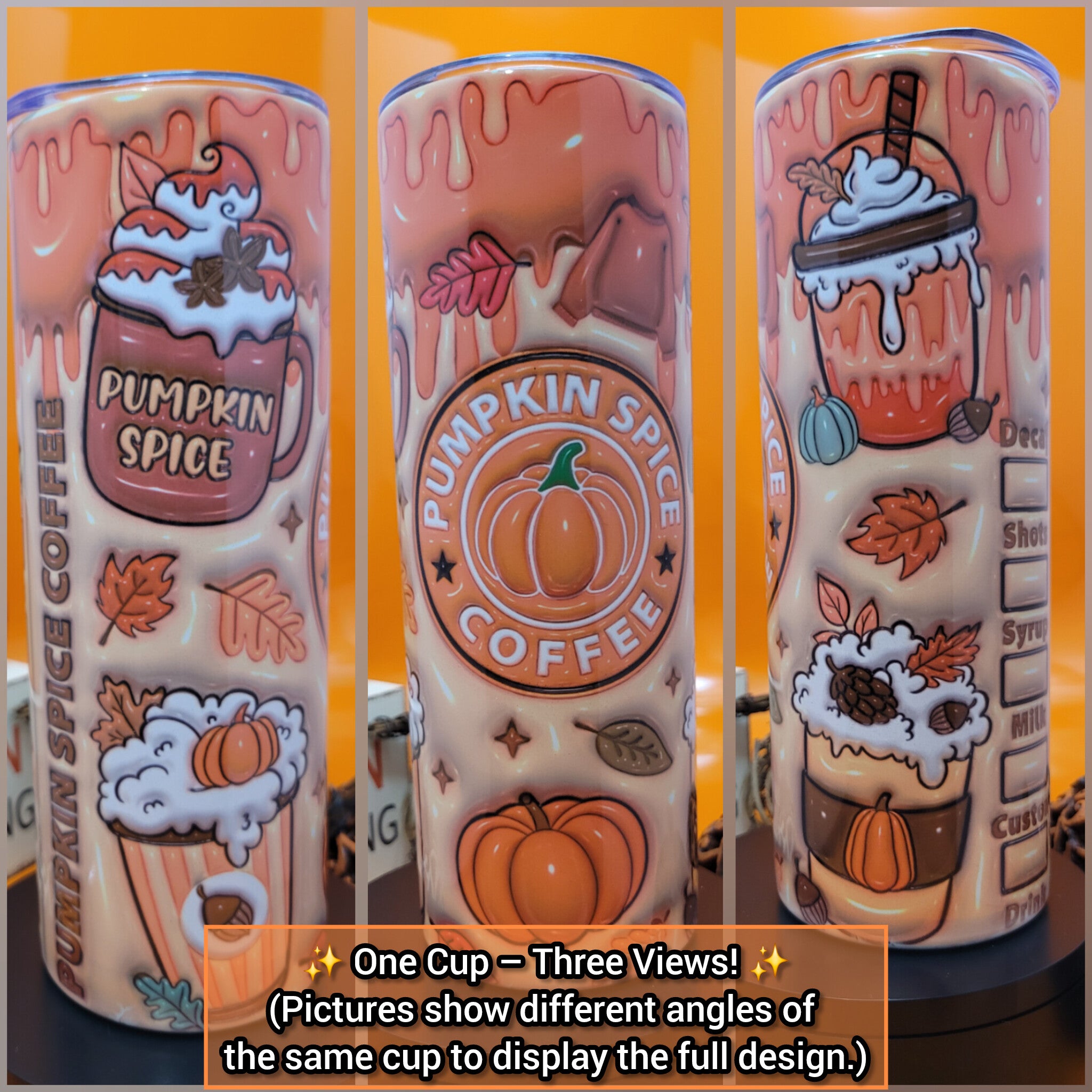 20oz Pumpkin spice coffee style tumbler